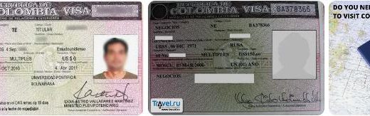 Visa to Colombia